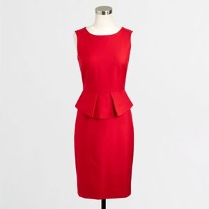 J.CREW FACTORY STRETCH WOOL PEPLUM DRESS